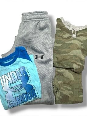 Under Armour Boys Outfit & GapKids Pajama Bundle Size 6 Sweatpants Camo PJs
